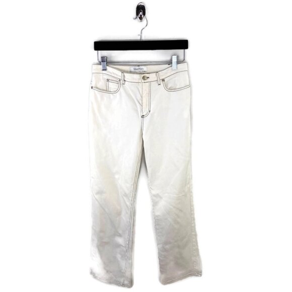 MaxMara White High Rise Jeans Size 4 - Picture 2 of 5
